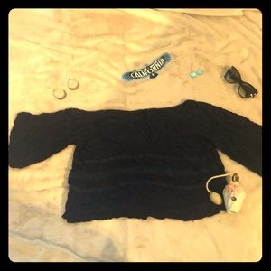 Navy blue blouse light and dainty